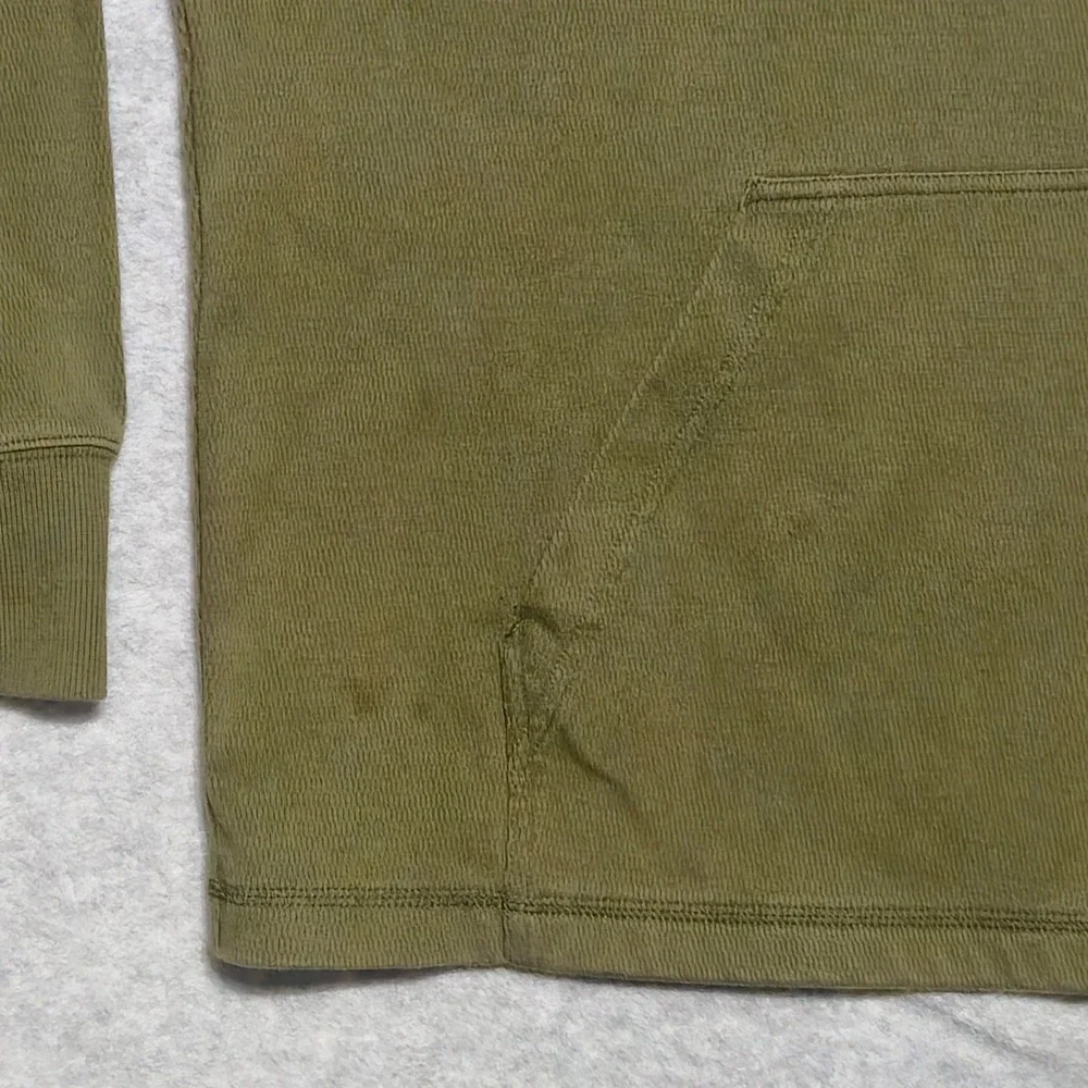 Carhartt 104428 G72 Quarter Zip Pullover Mens XL Olive Green Relaxed Fit Waffle